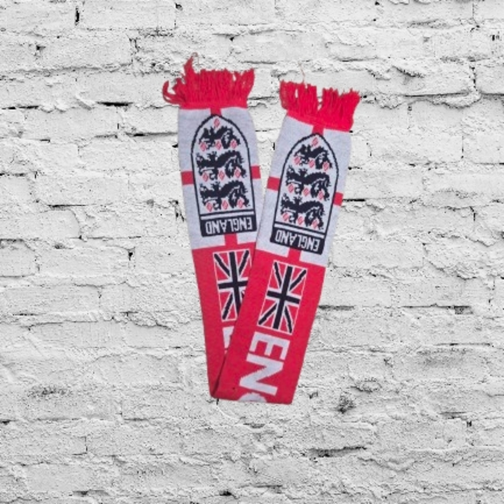 Red England Scarf with Union Jack